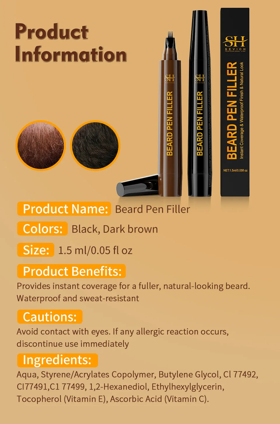 Waterproof Beard Pen Filler