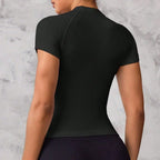 Women's Short-Sleeve Sports Top – Breathable Quick-Dry Running & Yoga Tee