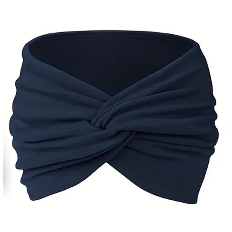 Women's Wide Twist Turban Headband — Non-Slip Sport Sweatband | African-Inspired Hair Wrap | 8 Colors