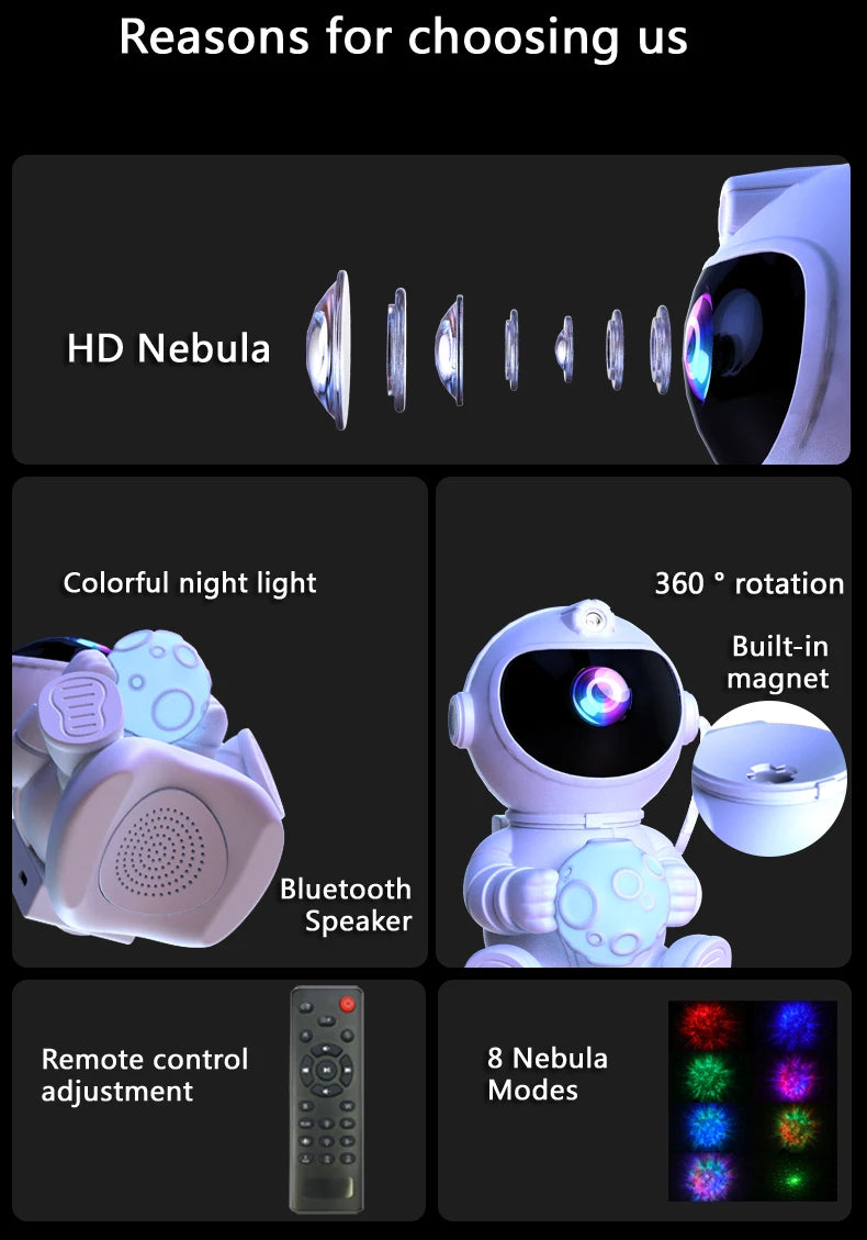 Astronaut Star Projector with Bluetooth Speaker