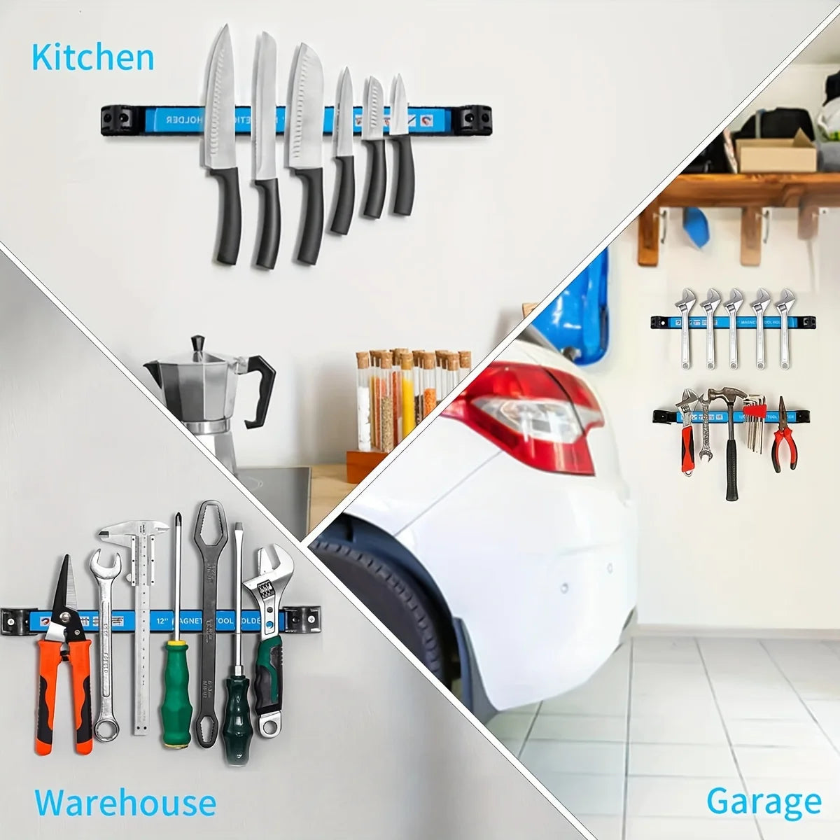 Magnetic Tool Holder Bar | Heavy-Duty Wall Mount Organizer for Garage & Workshop