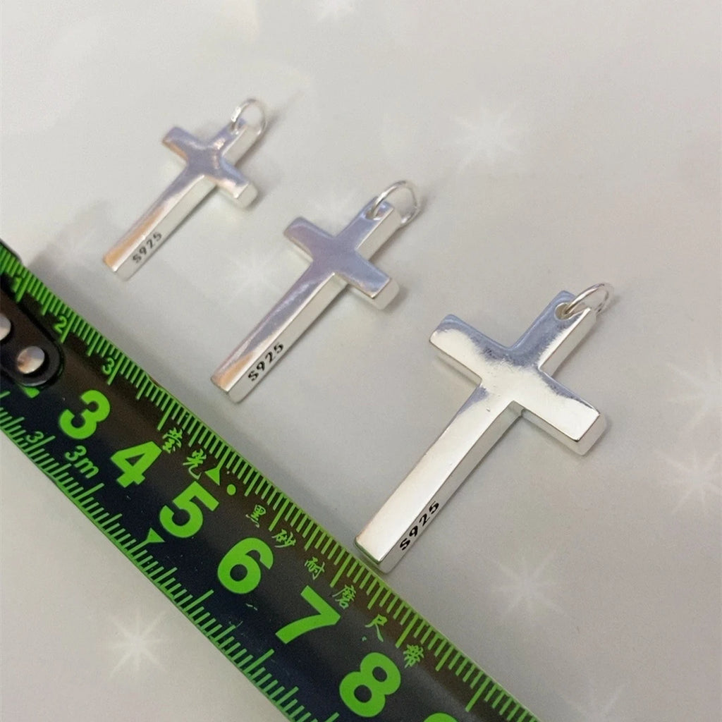 100% Solid S925 Sterling Silver Cross Pendant