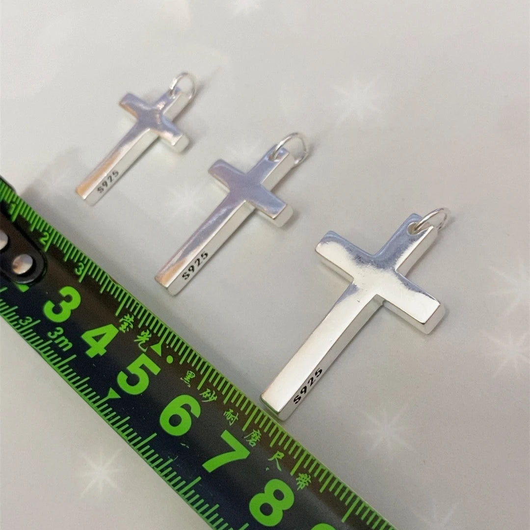 100% Solid S925 Sterling Silver Cross Pendant