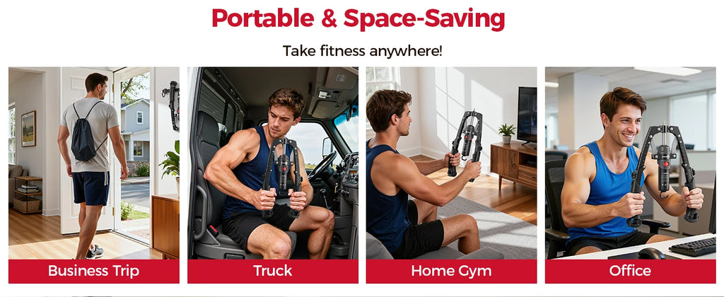 2-in-1 Hydraulic Arm Trainer & Ab Roller — 15-Level Adjustable Resistance, Full-Body Home Gym Kit