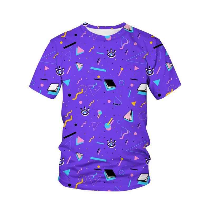 Retro 3D Print Hip Hop Streetwear Tee