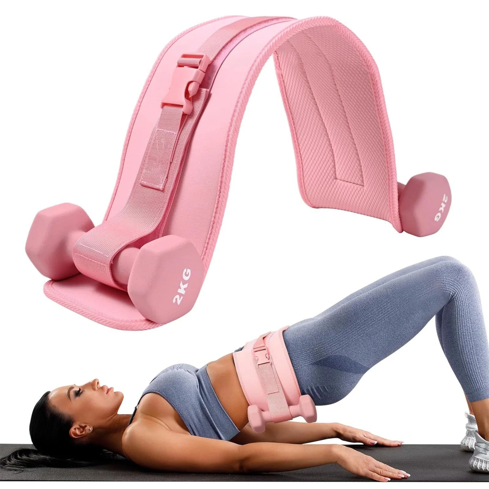 Hip Thrust Belt — Thick & Wide Comfort Belt for Dumbbells, Kettlebells & Plates