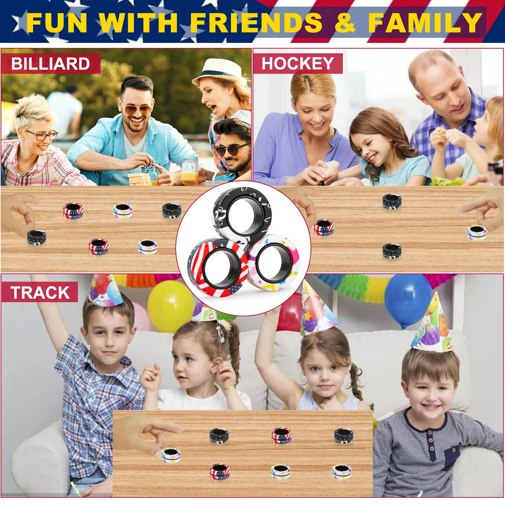 9Pcs Fingers Magnetic Ring Fidget Spinner