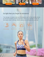 Running Belt with Phone Holder — Waterproof Sports Waist Pack with Reflective Strips