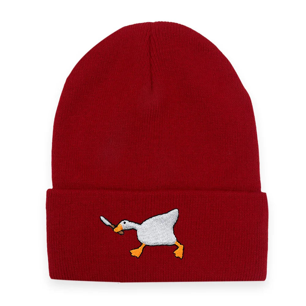 Big Goose Embroidered Knitted Beanie — Unisex Winter Hat | 17 Colors