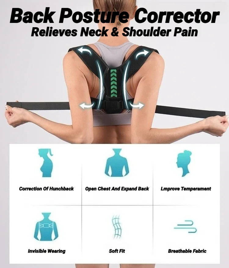 Adjustable Posture Corrector – Breathable Shoulder Support
