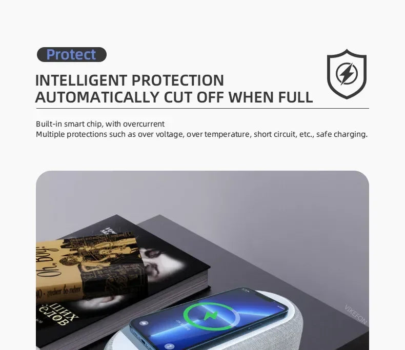 5-in-1 Wireless Charging Alarm Clock