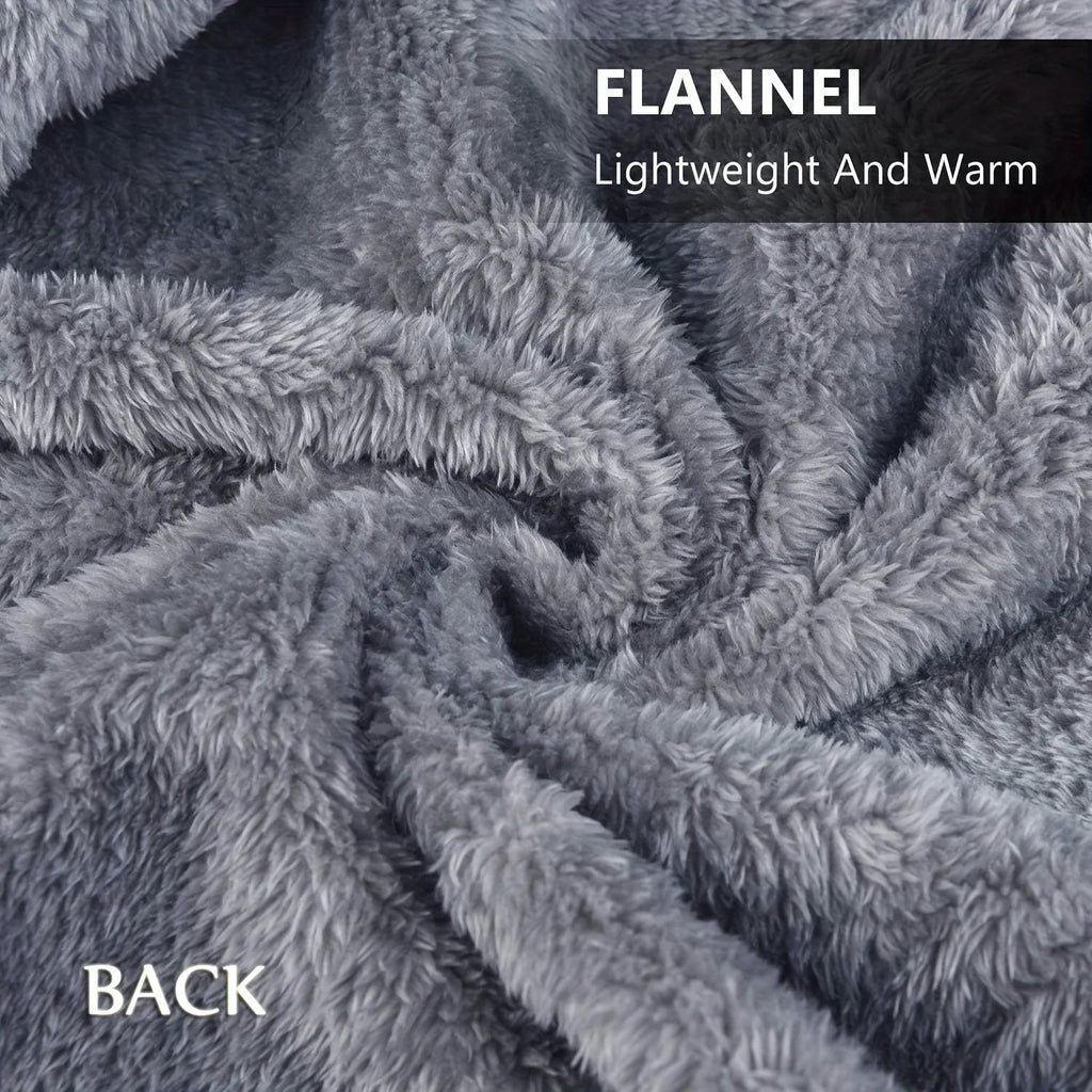 Wearable Flannel Shawl Blanket — Cozy Wrap for Home, Office & Travel