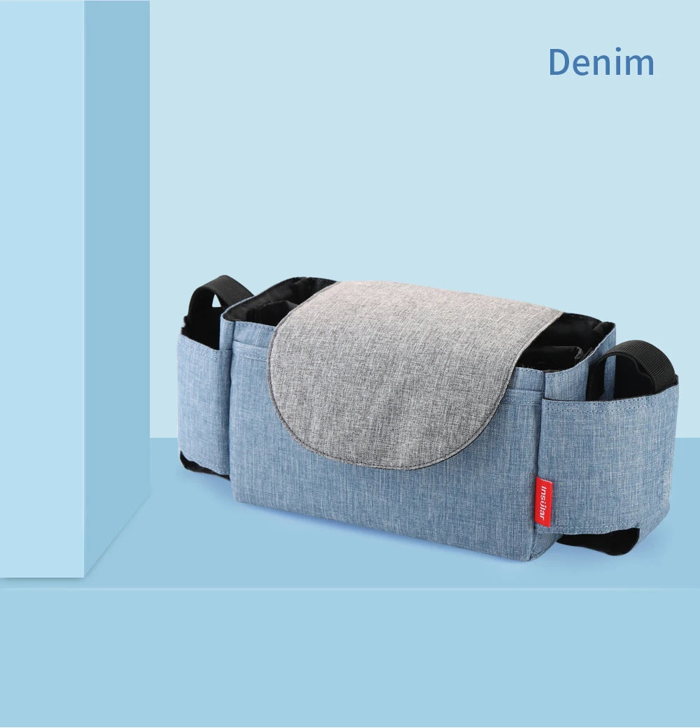 Insulated Diaper Bag with Bottle Warmer Pocket — Stroller-Ready Bag