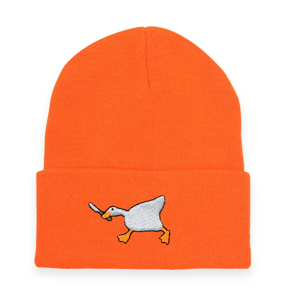 Big Goose Embroidered Knitted Beanie — Unisex Winter Hat | 17 Colors