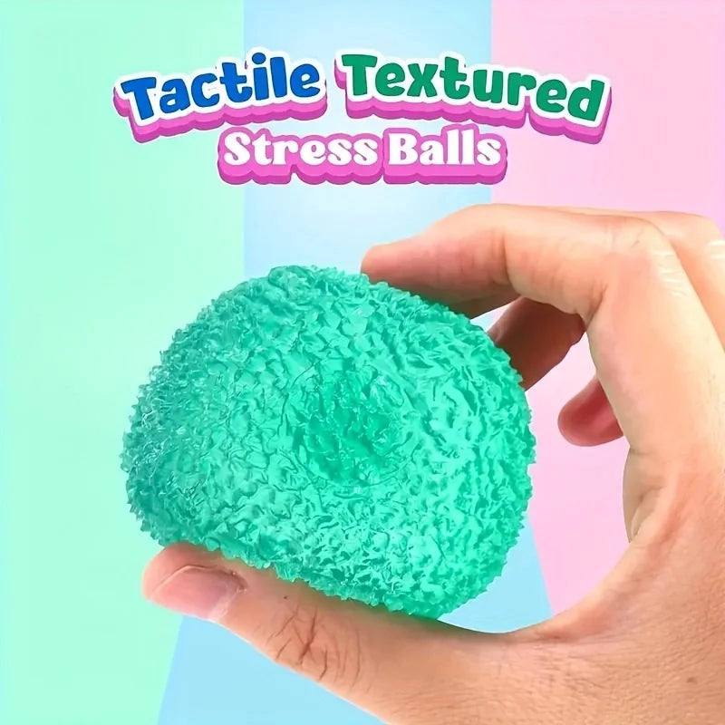 Multicolor Texture Ice Ball Squishy Fidget Toy — Soft Squeeze Stress Ball