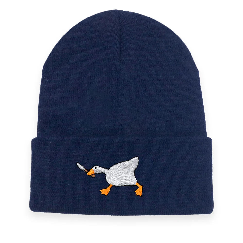 Big Goose Embroidered Knitted Beanie — Unisex Winter Hat | 17 Colors