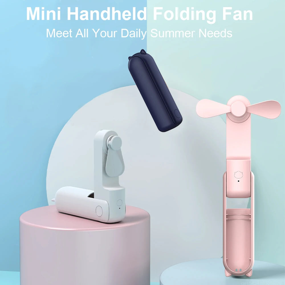 Pocket Fan with Power Bank – USB Rechargeable, Foldable & Ultra-Portable