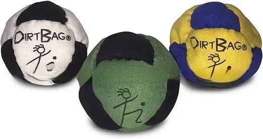 Classic Hacky Sack Single or 3-Pack | 8-Panel Footbag Set with Carry Pouch