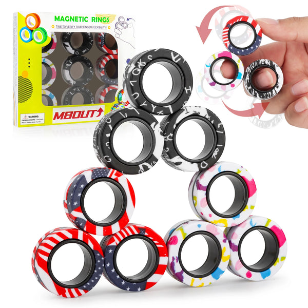 9Pcs Fingers Magnetic Ring Fidget Spinner