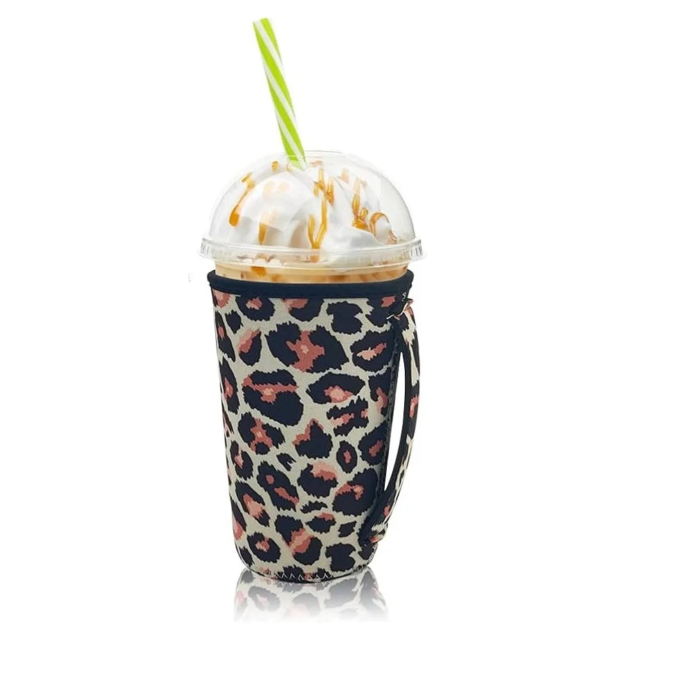 Neoprene Iced Coffee Sleeve with Handle – Fits 30–32oz Cups