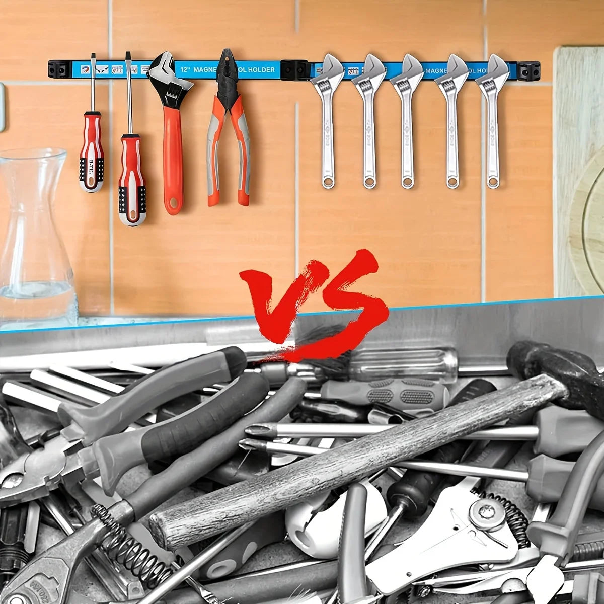 Magnetic Tool Holder Bar | Heavy-Duty Wall Mount Organizer for Garage & Workshop