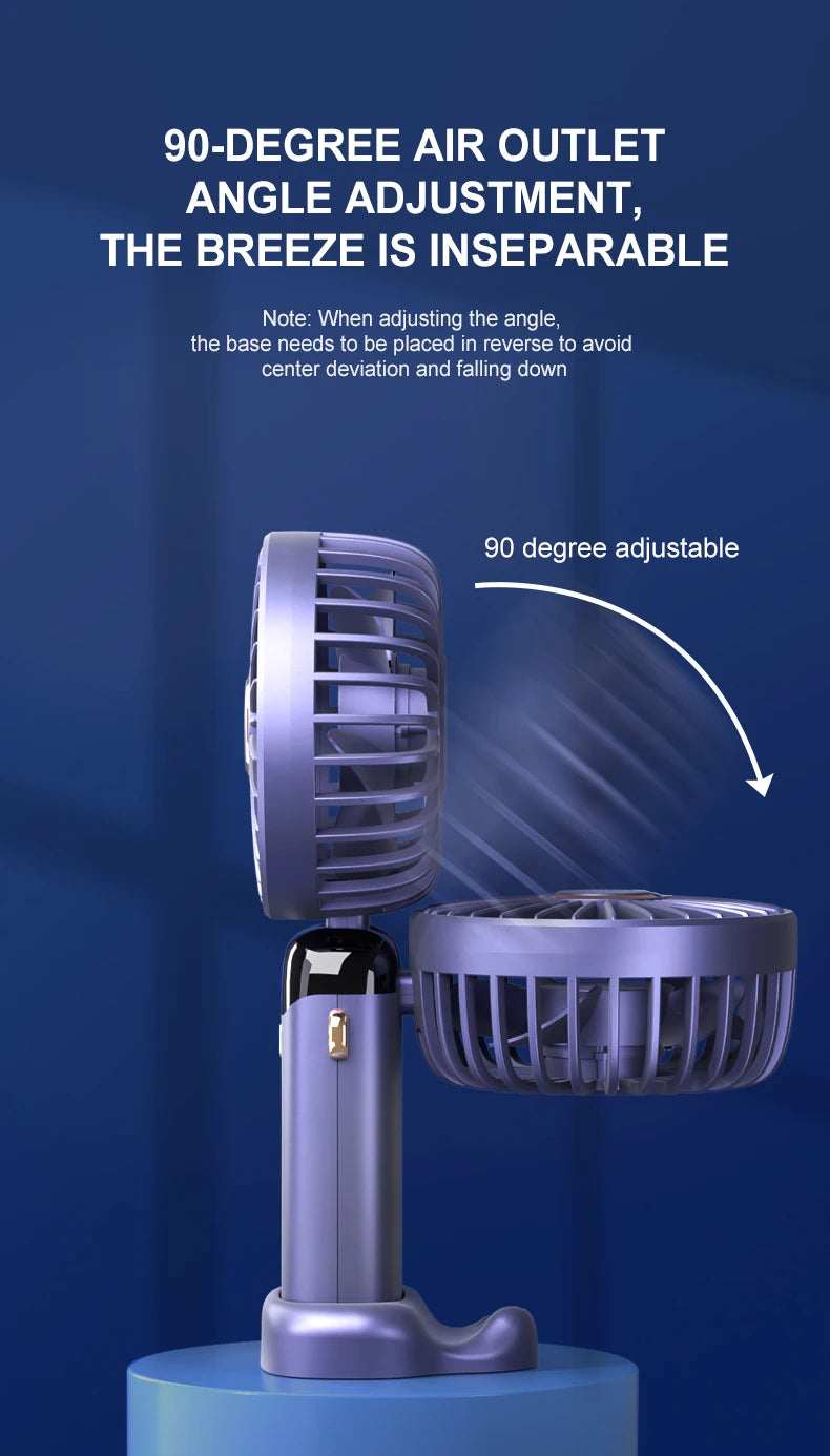 Portable Neck Fan with Phone Stand & LED Display
