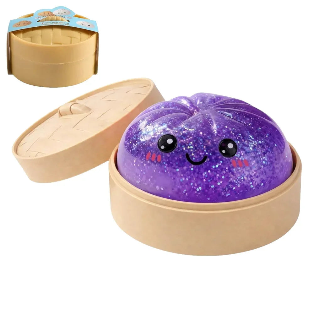 Halloween Ghost Dumpling Squishy Toy — Stress Relief Fidget with Steamer Set