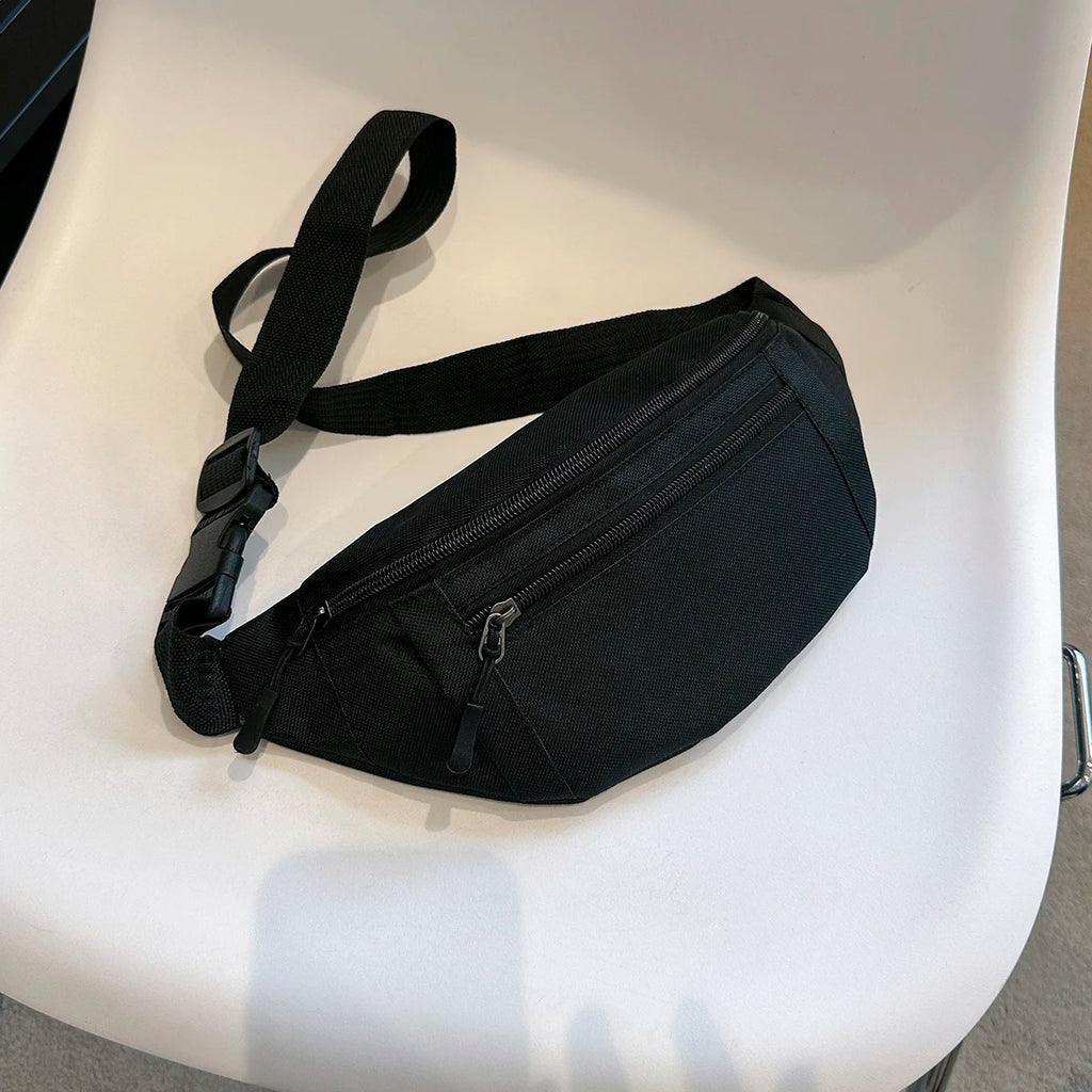 Nylon Fanny Pack — Crossbody, Chest & Waist Bag for Travel, Running & Festivals