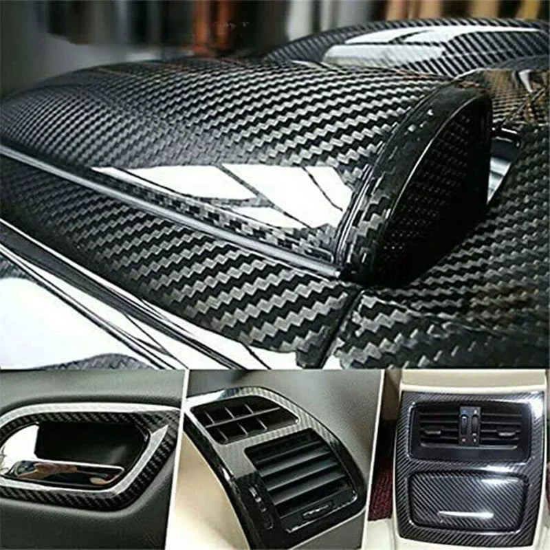 Gloss Black Carbon Fiber Vinyl Wrap