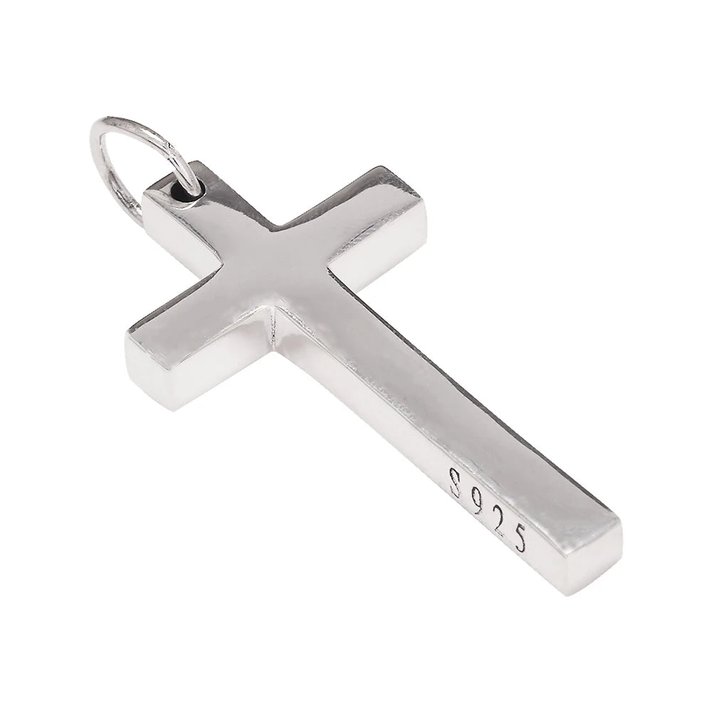 100% Solid S925 Sterling Silver Cross Pendant