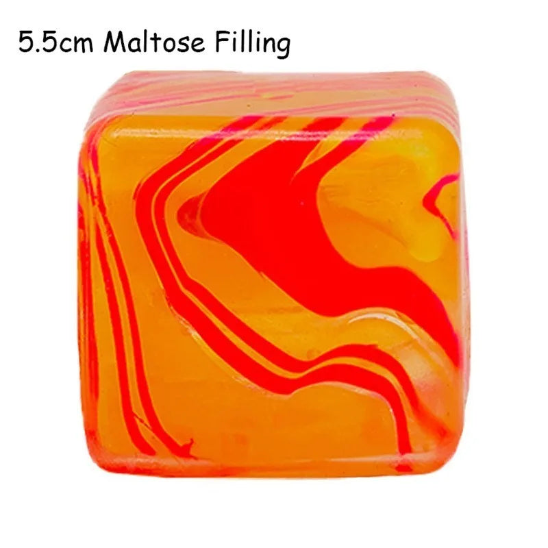 Rainbow Marbled Squishy Cube — Slow-Rise Stress Relief