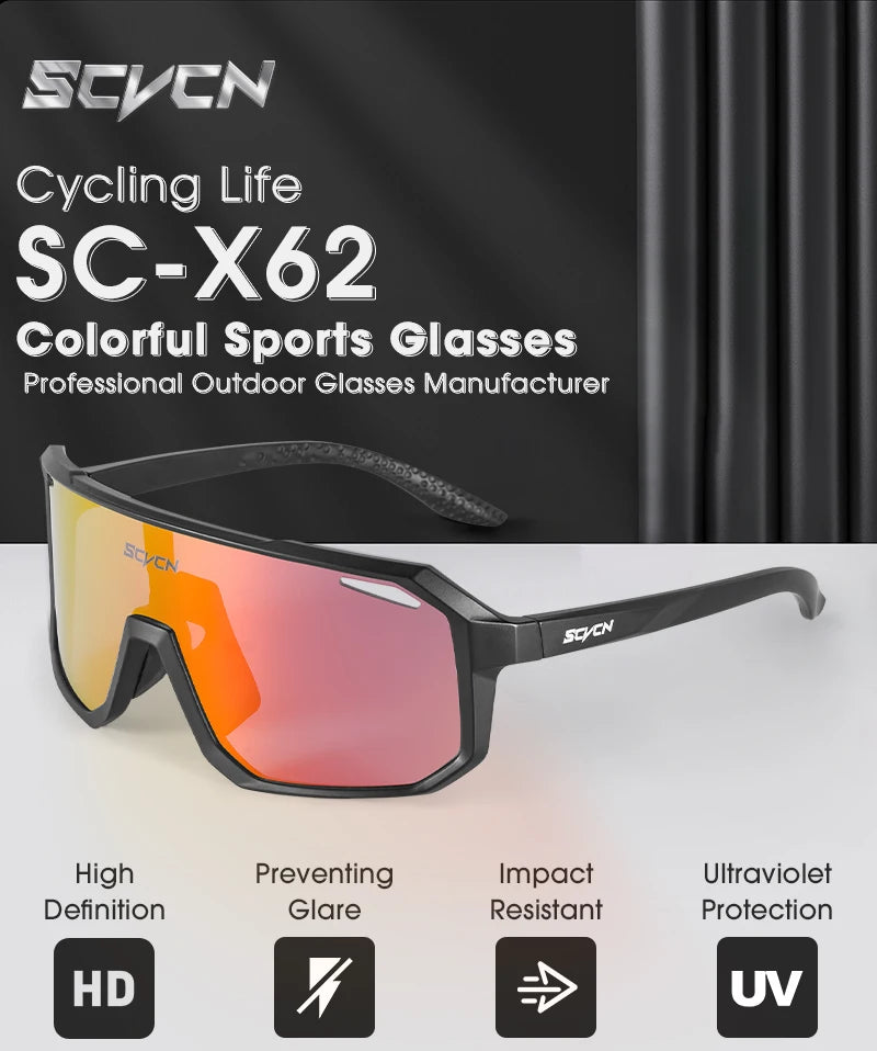 Photochromic Cycling Sunglasses — UV400 Protection, TR-90 Frame, Unisex Sports Eyewear