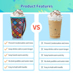 Neoprene Iced Coffee Sleeve with Handle – Fits 30–32oz Cups