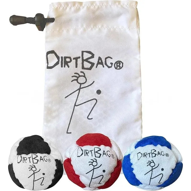 Classic Hacky Sack Single or 3-Pack | 8-Panel Footbag Set with Carry Pouch