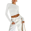 Women's Slim Crop Top with Thumb Holes