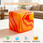 Rainbow Marbled Squishy Cube — Slow-Rise Stress Relief