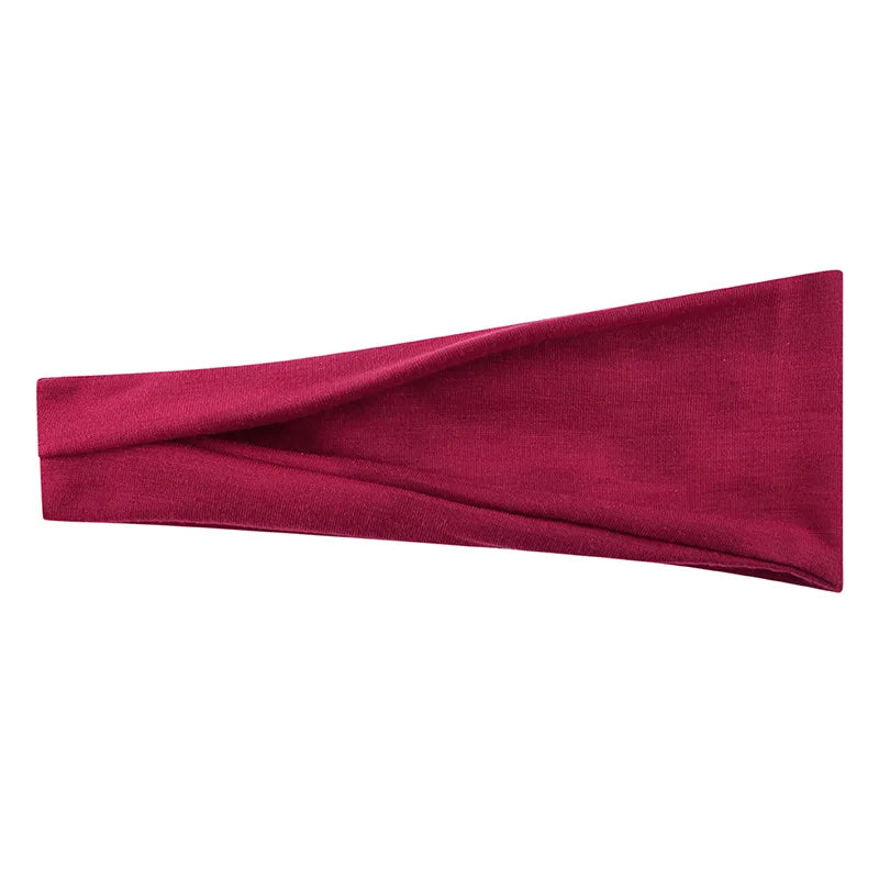 Women's Elastic Turban Headband — Solid Color Hair Wrap for Yoga, Makeup & Everyday Style | 22 Colors