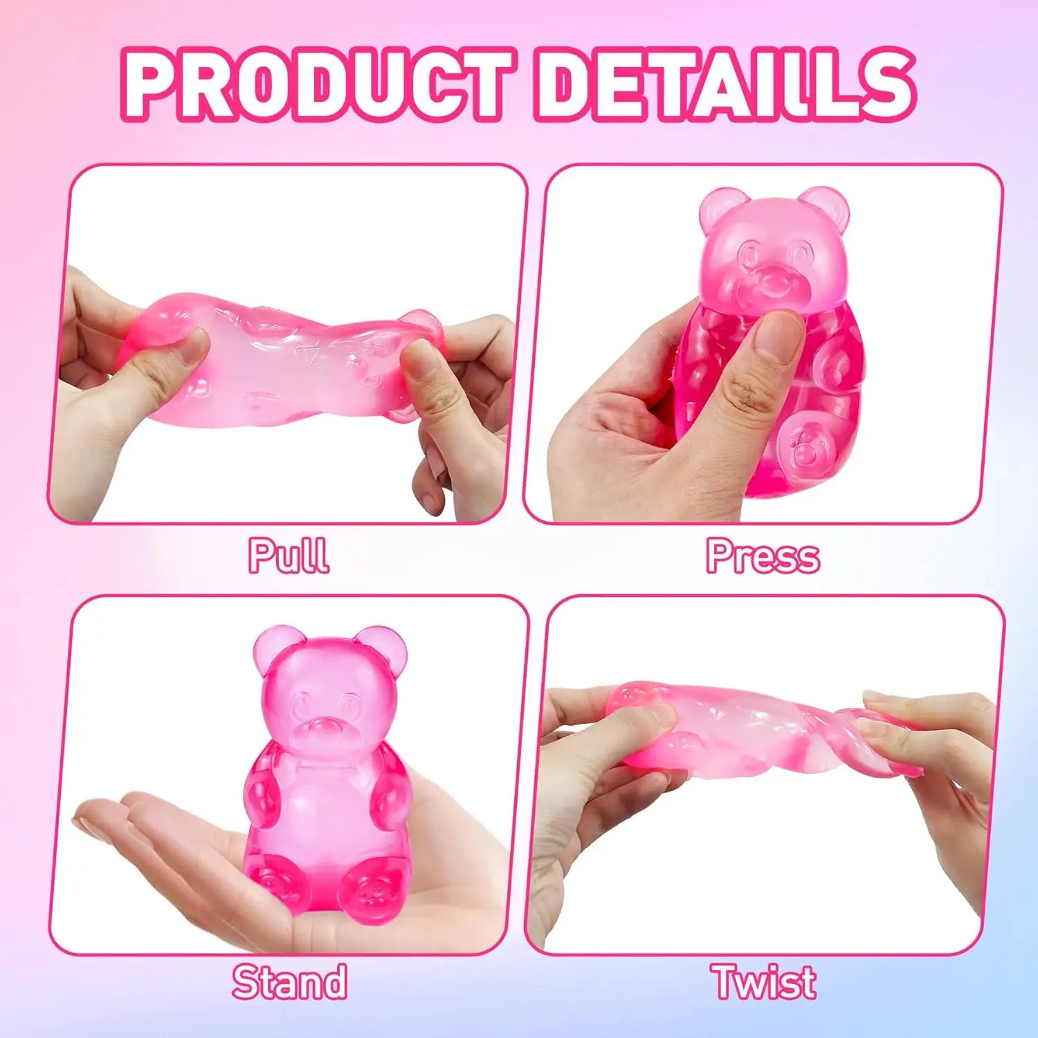 Little Bear Squeeze Stress Ball with Sound – Slow-Rebound Fidget Toy