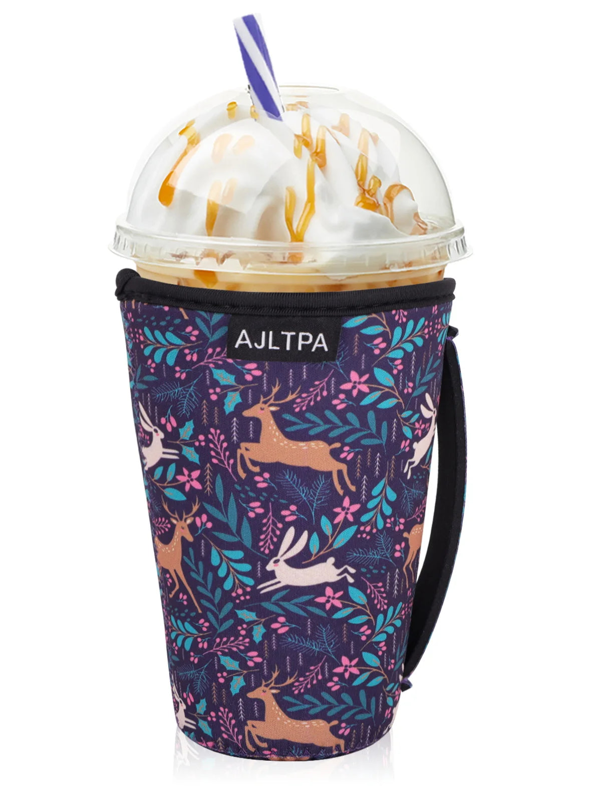 Neoprene Iced Coffee Sleeve with Handle – Fits 30–32oz Cups