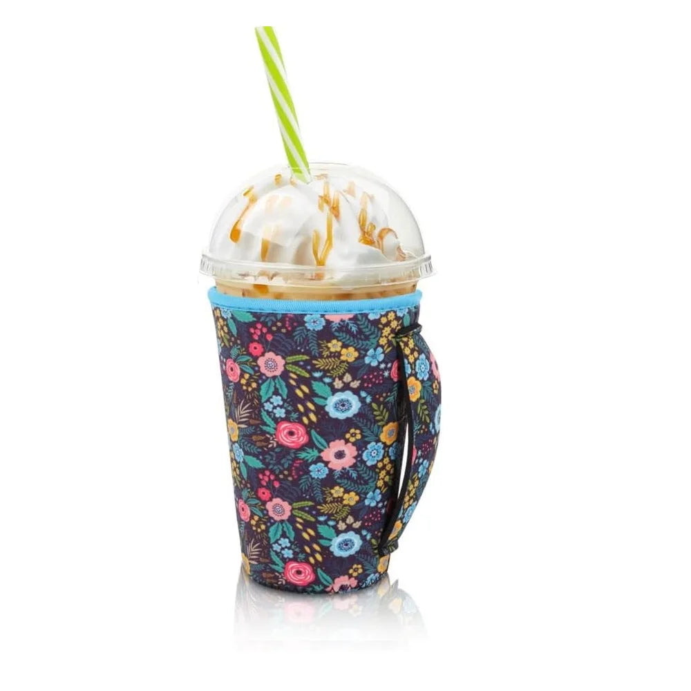 Neoprene Iced Coffee Sleeve with Handle – Fits 30–32oz Cups