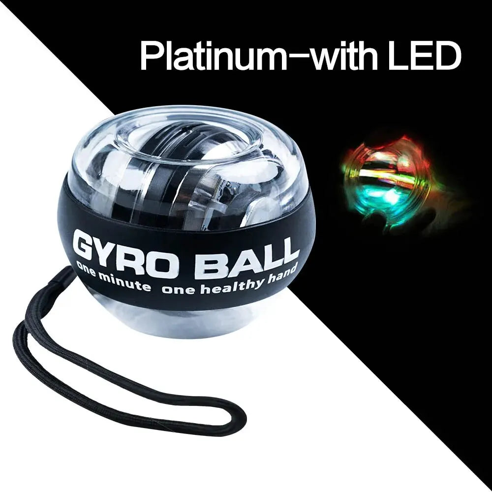 LED Gyro Wrist Power Ball — Auto-Start Arm & Grip Strength Trainer