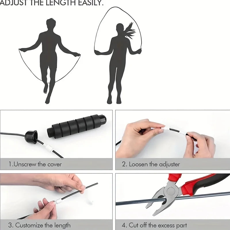 Tangle-Free Jump Rope with Ball Bearing Swivels – Unisex