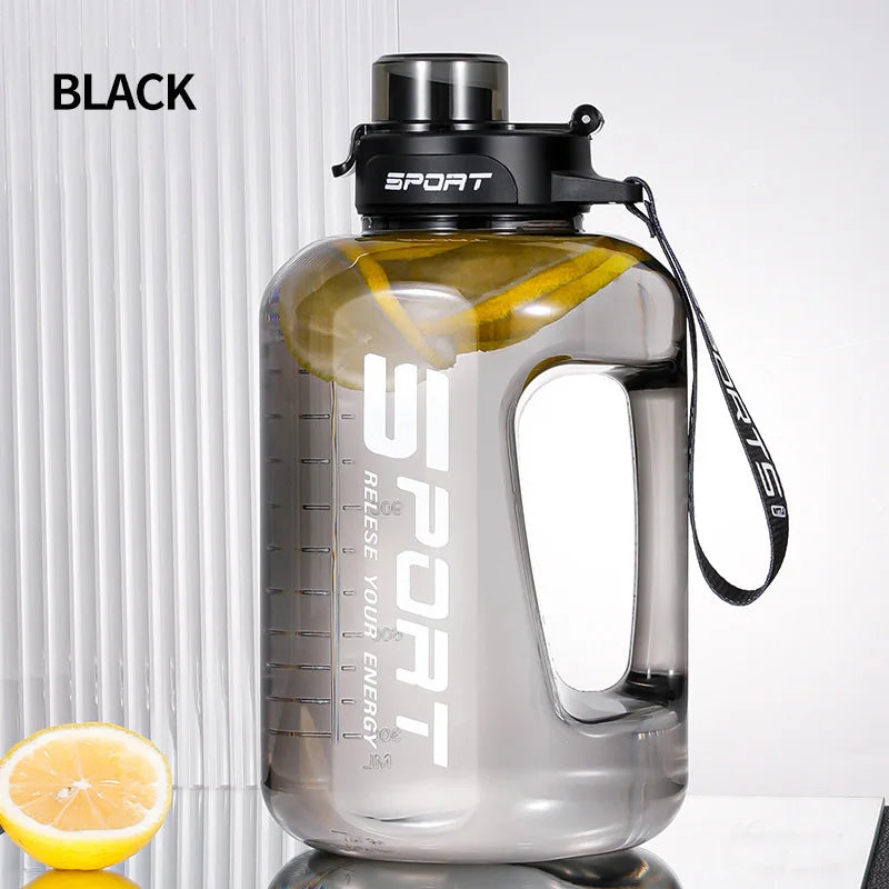 Large Capacity Sports Water Bottle with Straw — BPA-Free, 1.2L to 2.5L
