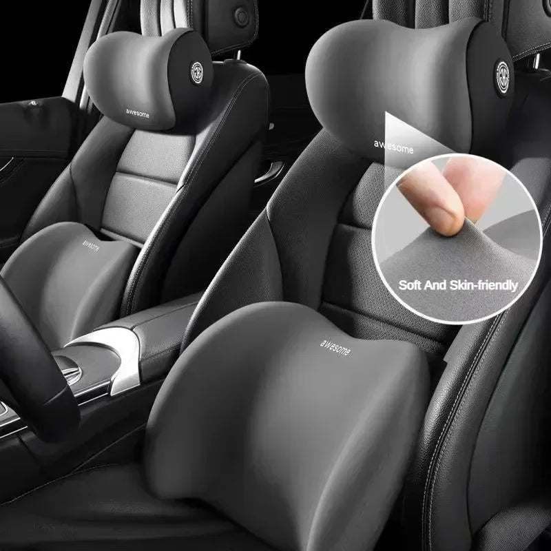 Ergonomic Memory Foam Car Seat & Lumbar Cushion Set