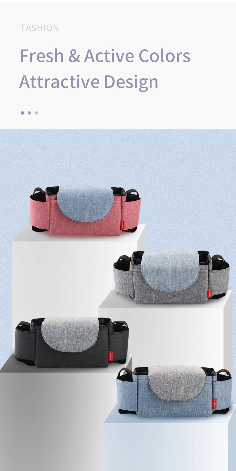 Insulated Diaper Bag with Bottle Warmer Pocket — Stroller-Ready Bag