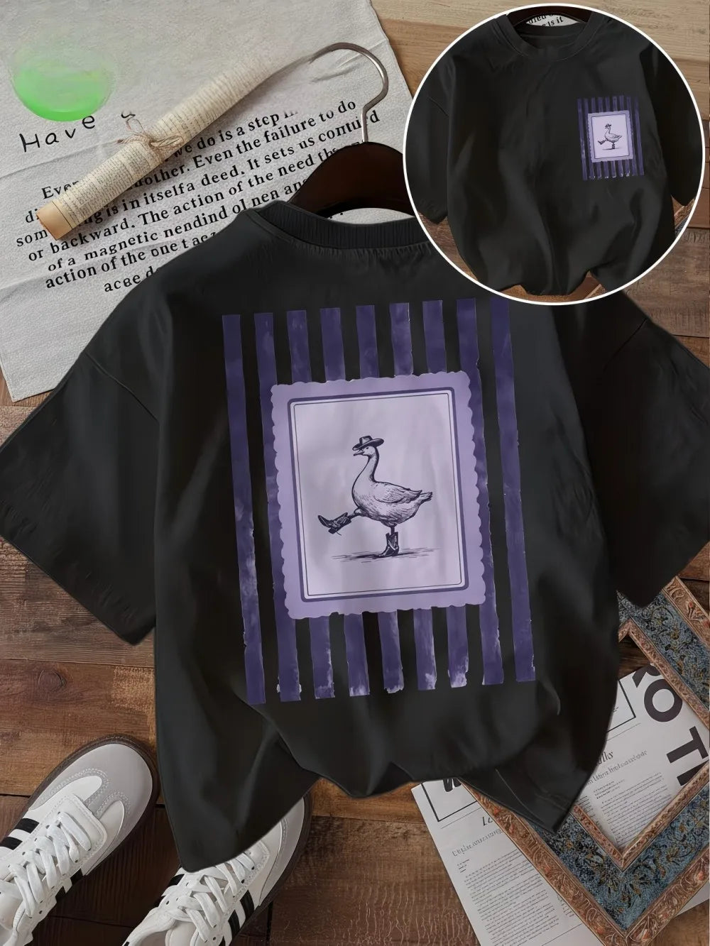 Funny Goose in Boot Graphic T-Shirt — Women's Casual Summer Tee