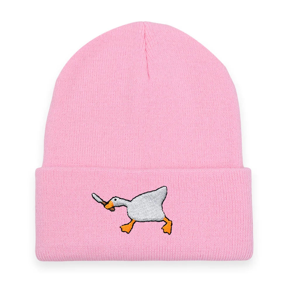 Big Goose Embroidered Knitted Beanie — Unisex Winter Hat | 17 Colors