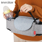Insulated Diaper Bag with Bottle Warmer Pocket — Stroller-Ready Bag