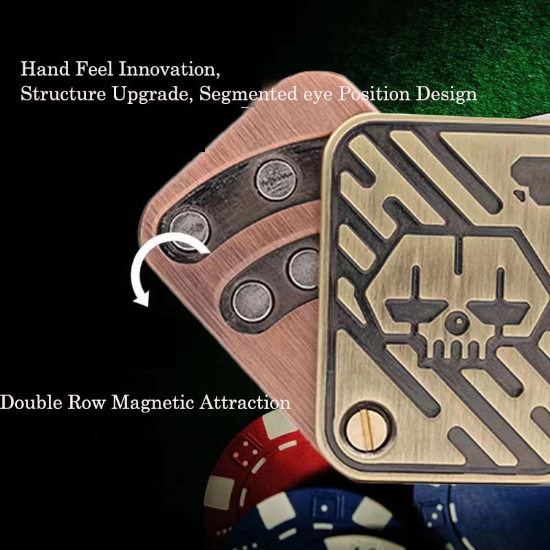Metal Play Cards and Skull Push Slider EDC Fidget Toy