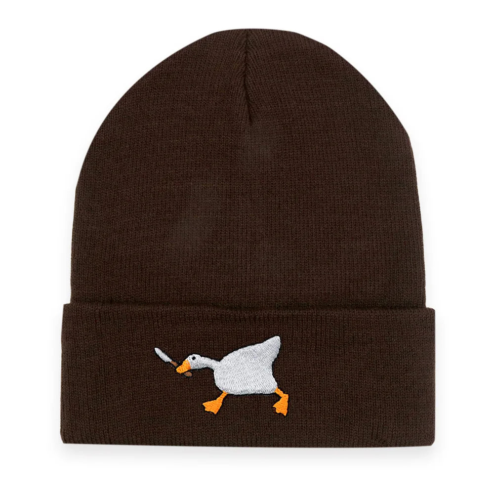 Big Goose Embroidered Knitted Beanie — Unisex Winter Hat | 17 Colors